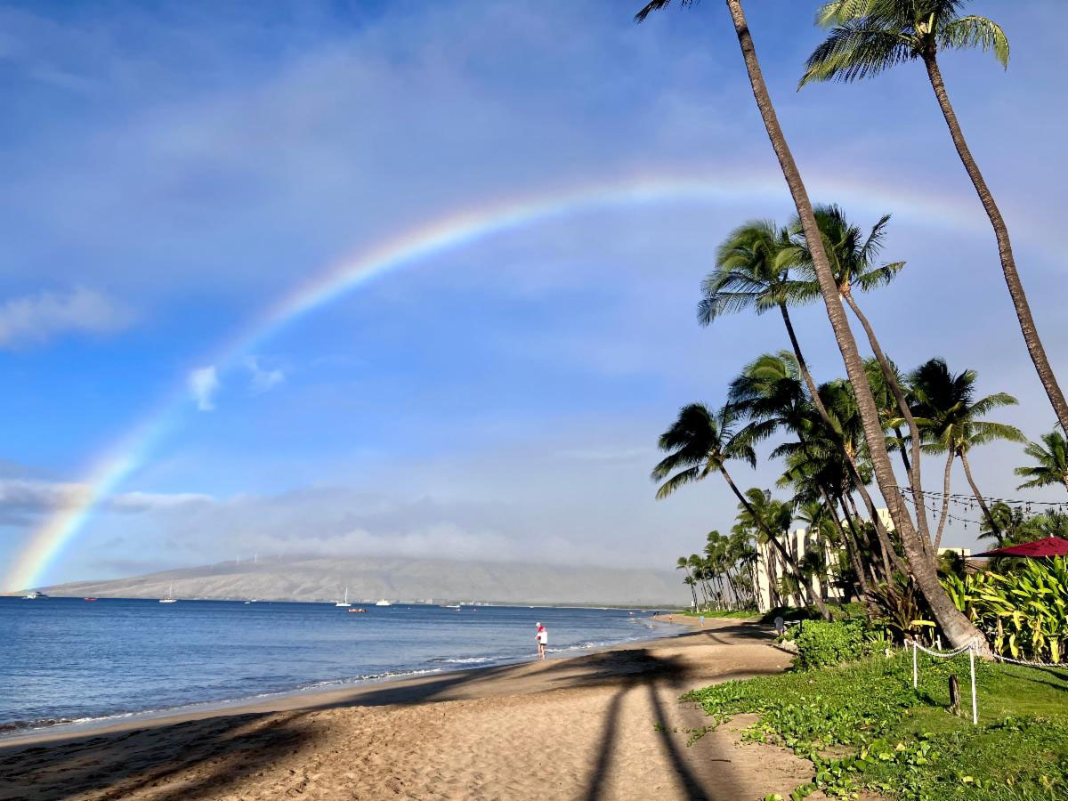 A rainbow over the West side of Maui